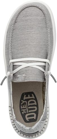 HEYDUDE Women's Wendy Rise Slip On Shoe, Lunar Rock Size 9 | Lightweight Platform Loafer with Elastic Laces and Foam Insole in Kuwait
