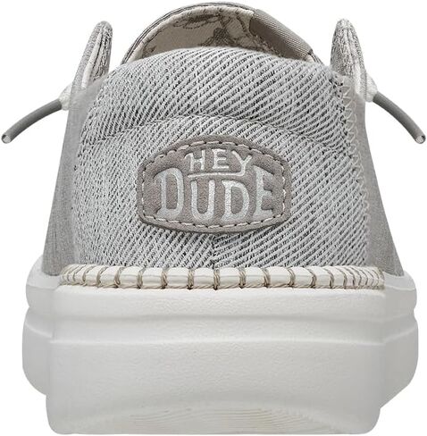 HEYDUDE Women's Wendy Rise Slip On Shoe, Lunar Rock Size 9 | Lightweight Platform Loafer with Elastic Laces and Foam Insole in Kuwait
