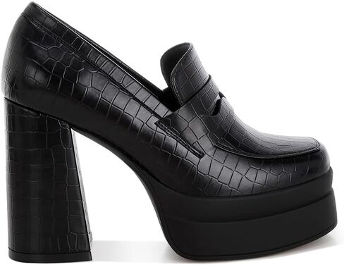 London Rag Edwina Chunky Penny Strap Heeled Loafers in Kuwait