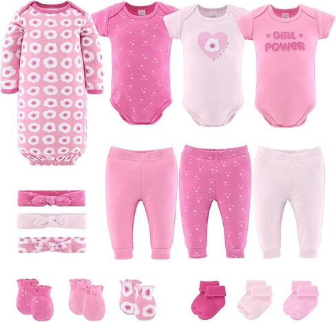The Peanutshell Baby Girl Clothes & Essentials, Baby Layette Gift Set for Girls, Newborn Girl Gift Sets, Pretty in Pink in Kuwait