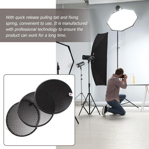 Toyvian Photography and Quick Release Pulling Tab Honeycomb Grid Flash Light Diffuser with Aluminum Alloy Material and Specular Light Source Control for Studio Lighting in Kuwait