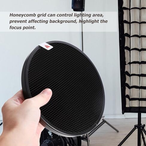 Toyvian Photography and Quick Release Pulling Tab Honeycomb Grid Flash Light Diffuser with Aluminum Alloy Material and Specular Light Source Control for Studio Lighting in Kuwait