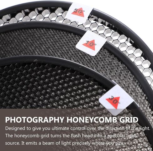 Toyvian Photography and Quick Release Pulling Tab Honeycomb Grid Flash Light Diffuser with Aluminum Alloy Material and Specular Light Source Control for Studio Lighting in Kuwait