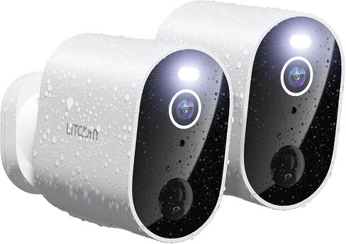 litokam Security Cameras Wireless Outdoor, 2K Battery Powered Outdoor Camera Wireless with Full Color Night Vision, PIR Motion Detection, 2.4G WiFi Home Indoor Camera with IP65 Waterproof, 2-Way Talk in Kuwait