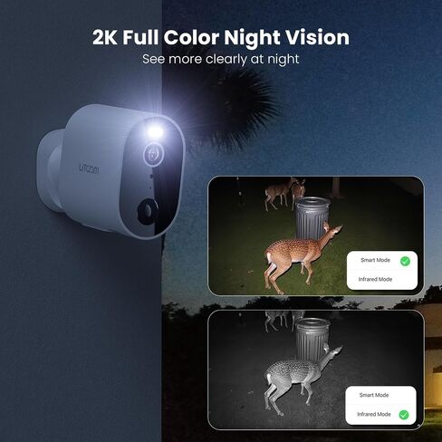litokam Security Cameras Wireless Outdoor, 2K Battery Powered Outdoor Camera Wireless with Full Color Night Vision, PIR Motion Detection, 2.4G WiFi Home Indoor Camera with IP65 Waterproof, 2-Way Talk in Kuwait
