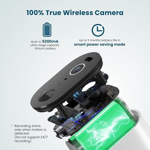 litokam Security Cameras Wireless Outdoor, 2K Battery Powered Outdoor Camera Wireless with Full Color Night Vision, PIR Motion Detection, 2.4G WiFi Home Indoor Camera with IP65 Waterproof, 2-Way Talk in Kuwait