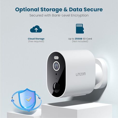 litokam Security Cameras Wireless Outdoor, 2K Battery Powered Outdoor Camera Wireless with Full Color Night Vision, PIR Motion Detection, 2.4G WiFi Home Indoor Camera with IP65 Waterproof, 2-Way Talk in Kuwait