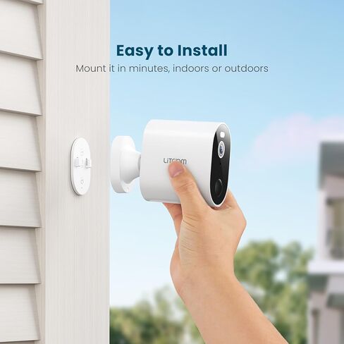 litokam Security Cameras Wireless Outdoor, 2K Battery Powered Outdoor Camera Wireless with Full Color Night Vision, PIR Motion Detection, 2.4G WiFi Home Indoor Camera with IP65 Waterproof, 2-Way Talk in Kuwait