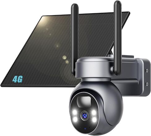 LIWAN No WiFi Security Camera, 4G LTE Cellular Security Camera, 2K Outdoor | Solar Powered Camera for Off-Grid Areas without WiFi, Built in SIM Card, Color Night Vision, PIR Motion Detection, 2 Way Talk in Kuwait