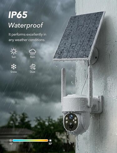 GNCC 4G LTE Cellular Security Camera Wireless Outdoor, No WiFi Solar Camera | 360° View, Built-in Virtual SIM Card, 2K Color Night Vision, AI Detection, Siren Alarm, Off-Grid for Cabin, Jobsite, US Only in Kuwait
