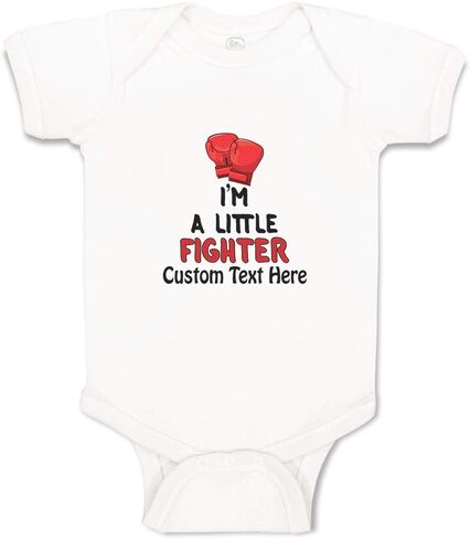 Cute Rascals Custom Baby Bodysuit I'M A Little Fighter Sport Boxing Gloves Style 1 Funny Cotton in Kuwait