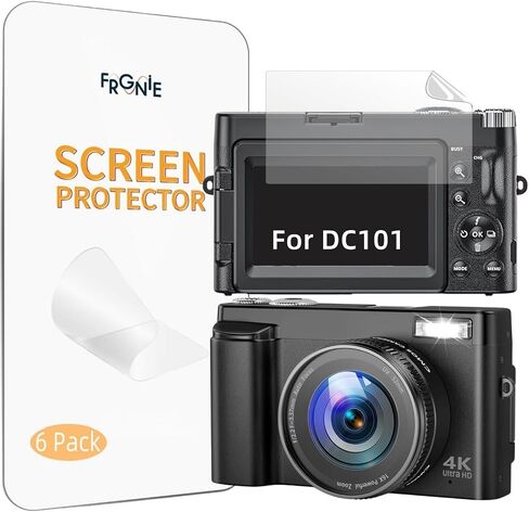 Screen Protector (6 Pack) Designed for Duluvulu 4K Digital Camera, HD Clear PET Film, Anti-Scratch, Designed for Zostuic/TEFTYMON/TESFOT DC101 Camera in Kuwait