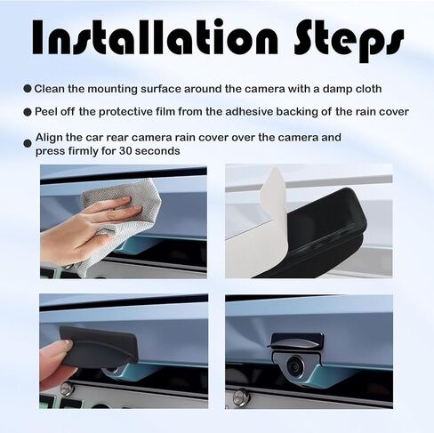 Silicone Backup Camera Rain Shield, Wider Shield Rear View Backup Camera Cover Cars Exterior Accessories Rainproof Protector for Enhanced Reverse Visibility Universal for Cars Trucks SUVs in Kuwait