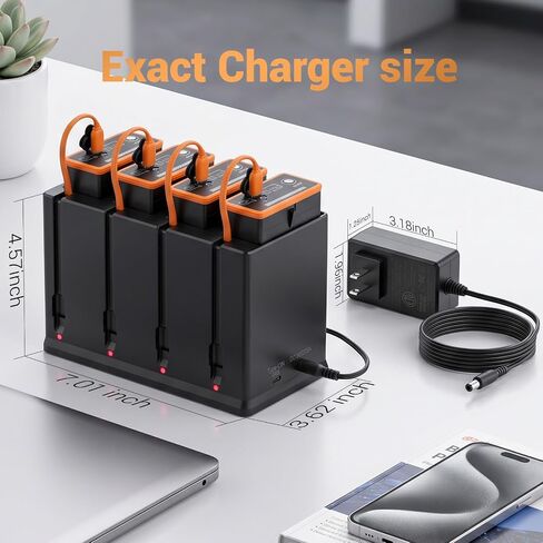 Charger for Moultrie Edge Series Cellular Trail Camera Battery, 4-Channel Charging Station for Moultrie Edge, Edge PRO,Edge 2, Edge 2 PRO Rechargeable Battery in Kuwait