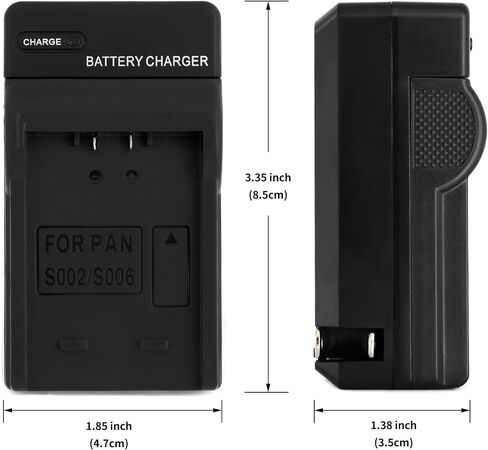 Norifon CGA-S002 Wall Charger for Panasonic Lumix DMC-FZ1 | Compaitble with Panasonic Lumix DMC-FZ10, DMC-FZ15, DMC-FZ18, DMC-FZ20, DMC-FZ28, DMC-FZ3, DMC-FZ30 with Foldable Plug in Kuwait