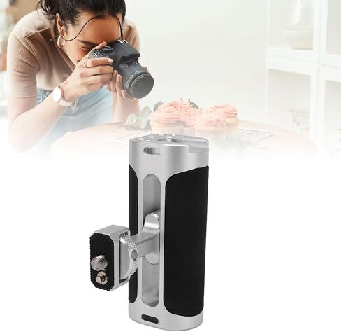 Side Handle for Camera Cage, Universal 1/4 Inch Positioning Screw, Ergonomic Silicone Handle, Cold Shoe, and Threaded Holes, Adjustable Arm Flexible Installation Options in Kuwait