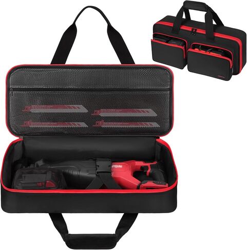 Carrying Case Compatible with DEWALT 20v/60v Saw DCS380B/DCS382B/DCS389B | Reciprocating saw case Compatible with Milwaukee M18 2821-20/2621-20/2722-20 and RYOBI PCL515B, Multiple Accessory Pockets in Saudi Arabia