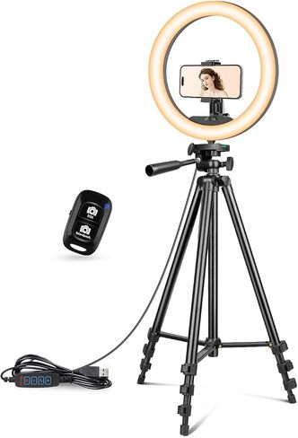 UBeesize 22'' Ring Light with 72'' Stand, 60W Large Ring Light with Phone Holder, Dimmable LED Light for Makeup Barber Stylist Tattoo YouTube TikTok Photography in Kuwait