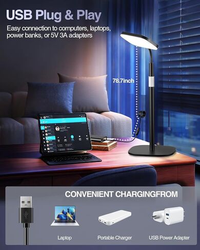 EMART Desktop Zoom Meeting Streaming Key Light with Flexible Gooseneck | Desk Video Conferencing Call Continuous Output Lighting, Content Creator Recording Selfie Light for Laptop Computer Webcam in Kuwait
