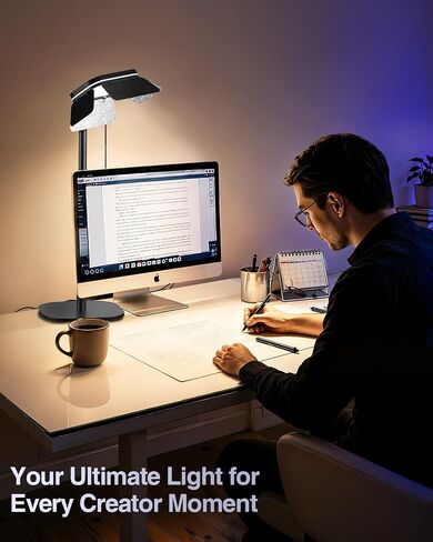 EMART Desktop Zoom Meeting Streaming Key Light with Flexible Gooseneck | Desk Video Conferencing Call Continuous Output Lighting, Content Creator Recording Selfie Light for Laptop Computer Webcam in Kuwait