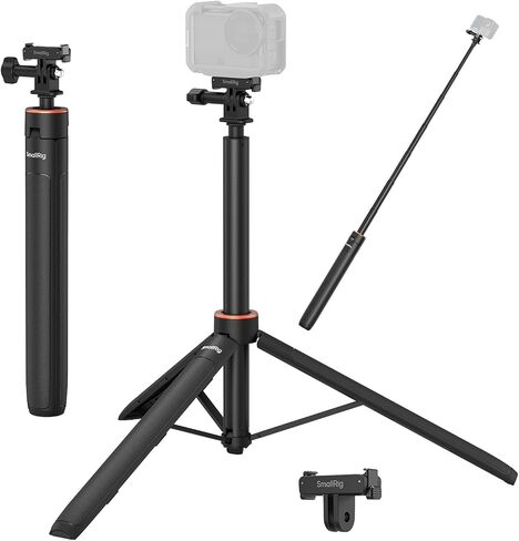 SmallRig 59"/150cm Extendable Selfie Stick Tripod for Action Camera, with Bidirectional Quick Release Adapter for Osmo Action 6/Nano, 2-Prong Mount, 1/4"-20 Screw for DJI, for GoPro, for Insta360-6363 in Kuwait