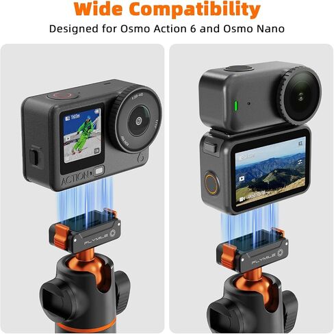Tripod for DJI Osmo Nano/Osmo Action 6, 55" Magnetic Quick Release Selfie Stick Extension Rod Table Desk Portable Handle Grip Stand with Cold Shoe for DJI Osmo Nano/Action 6 Accessories in Kuwait