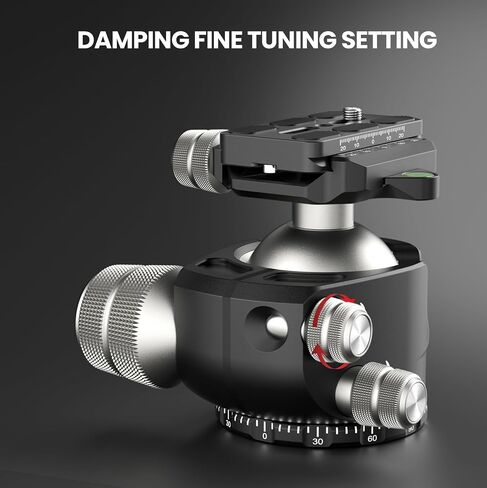EVUMO DX55 Ball Head, 55mm Low Profile Heavy Duty CNC Panoramic Tripod Ball Head Mount with Mlok Arca Swiss Quick Release Plate for Camera Tripod Monopod DSLR Camcorder Telescope, Max Load 88lb/40kg in Kuwait