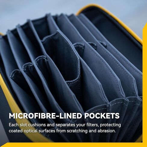 NiSi Caddy MAX Filter Pouch - Capacity for 13 Circular Filters up to 95mm | Hard Shell Filter Storage w/ 13 Microfiber-Lined Pockets, YKK Water-Resistant Zipper, Fits JetMag Pro up to 95MAG in Kuwait