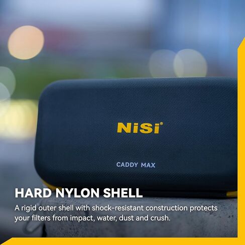 NiSi Caddy MAX Filter Pouch - Capacity for 13 Circular Filters up to 95mm | Hard Shell Filter Storage w/ 13 Microfiber-Lined Pockets, YKK Water-Resistant Zipper, Fits JetMag Pro up to 95MAG in Kuwait