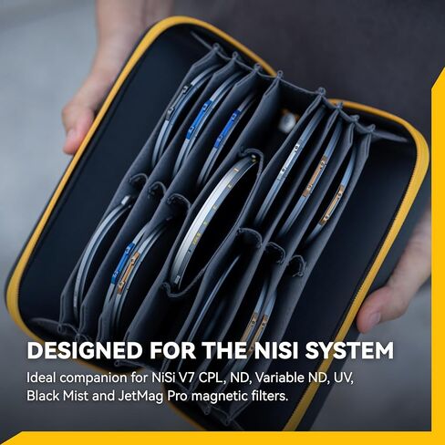 NiSi Caddy MAX Filter Pouch - Capacity for 13 Circular Filters up to 95mm | Hard Shell Filter Storage w/ 13 Microfiber-Lined Pockets, YKK Water-Resistant Zipper, Fits JetMag Pro up to 95MAG in Kuwait