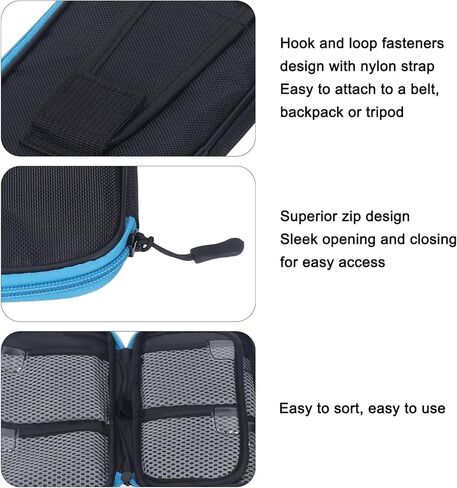 Camera Lens Filter Case, Lens Filter Storage Bag Pouch Carry Case with Hook Loop Strap, Holds Up to 9 Filters for 30mm to 82mm Lenses Camera DSLR SLR in Kuwait