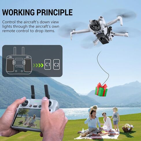 Mini 4 Pro Airdrop System Downlight for DJI Mini 4 Pro Accessories,Payload/Delivery/Transport Drop Release Device (Fishing Drone/Wedding/Film and TV Shooting/Rescue) in Kuwait