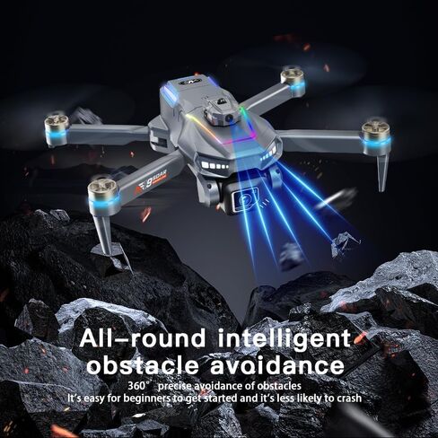 Drone with HD Camera for Adults, Foldable RC Drone with 4.3 Inch Screen on Controller, Brushless Motor, 5-Way Infrared Obstacle Avoidance, Electric Adjustable HD Camera, Optical Flow Positioning, Headless Mode, 360° Flip, Under 250g Lightweight Portable D in Kuwait