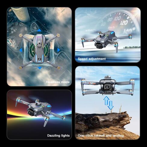 Drone with HD Camera for Adults, Foldable RC Drone with 4.3 Inch Screen on Controller, Brushless Motor, 5-Way Infrared Obstacle Avoidance, Electric Adjustable HD Camera, Optical Flow Positioning, Headless Mode, 360° Flip, Under 250g Lightweight Portable D in Kuwait
