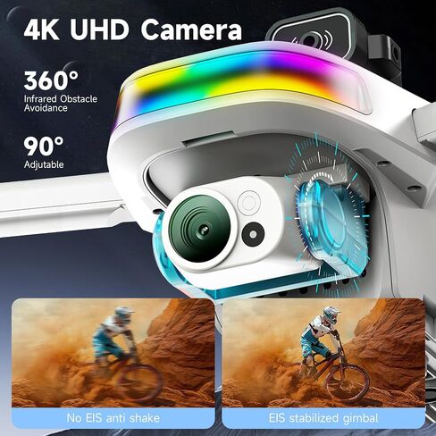Drones With Camera For Adults 4k 50 Mins Flight 2 Battery Drone | Gps Drone ,With Screen On Controller,Adjustable Camera 90 °,Auto Return,Obstacle Sensing,Ai Track, For Beginner Toy Gifts in Kuwait