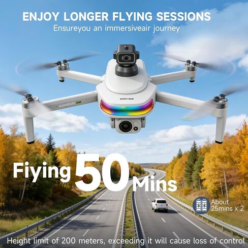Drones With Camera For Adults 4k 50 Mins Flight 2 Battery Drone | Gps Drone ,With Screen On Controller,Adjustable Camera 90 °,Auto Return,Obstacle Sensing,Ai Track, For Beginner Toy Gifts in Kuwait