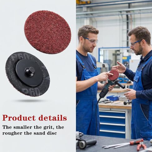 150Pcs 2 Inch Sanding Discs Roll Lock Die Grinder Sanding Discs, Aluminum Oxide Abrasive Quick Replacement Disc for Metal Wood Rust Paint Removal Polishing Finishing (60 Grit) in Kuwait