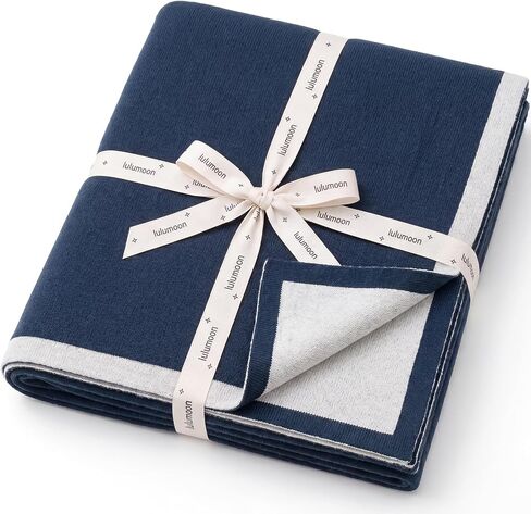 lulumoon Knit Baby Blanket for Newborn: Soft Cotton Blanket for Swaddle | Breathable Medium-Weight Blanket for Crib or Stroller - Reversible Neutral Pattern for Baby Registry Gift 30"x40"(Olive) in Kuwait