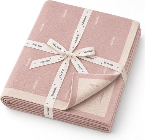 lulumoon Knit Baby Blanket for Newborn: Soft Cotton Blanket for Swaddle | Breathable Medium-Weight Blanket for Crib or Stroller - Reversible Neutral Pattern for Baby Registry Gift 30"x40" (Sand) in Saudi Arabia