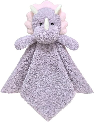 Baby Green Triceratops Soft Stuffed Animal Security Blanket, Plush Dinosaur Character Lovey Blanket, Baby Shower/Nursery Gift, Newborn Infant Toddler Snuggle Blankie for Kids, 14 Inches in Kuwait