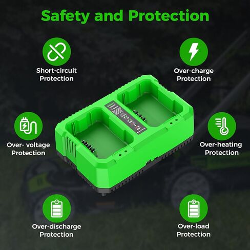 2Port 80V Charger Compatible with Greenworks Pro 80V Battery, Replacement for Greenworks 80V Battery Charger-Fast Charging & Safe Power Supply in Saudi Arabia