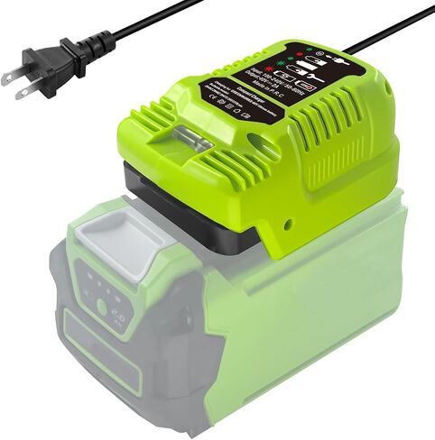 TPDL Mini Charger for Greenworks 40V Battery, 1/2 Size of Original, Compatible with G-MAX 40V Battery 29462, 29472 and for Greenworks Other 40V Battery in Kuwait