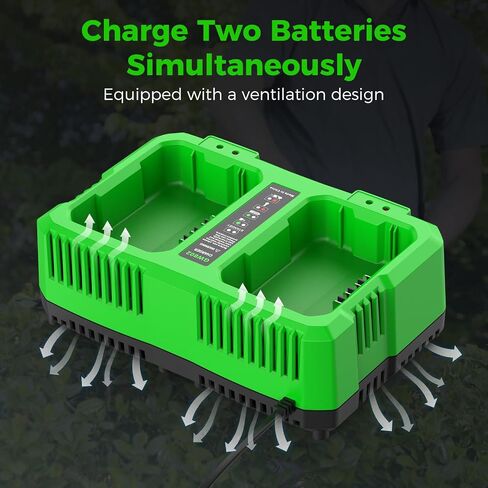 2Port 80V Charger Compatible with Greenworks Pro 80V Battery, Replacement for Greenworks 80V Battery Charger-Fast Charging & Safe Power Supply in Saudi Arabia