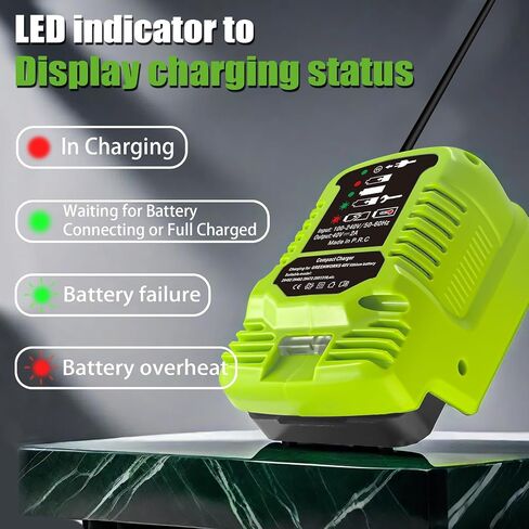 TPDL Mini Charger for Greenworks 40V Battery, 1/2 Size of Original, Compatible with G-MAX 40V Battery 29462, 29472 and for Greenworks Other 40V Battery in Kuwait