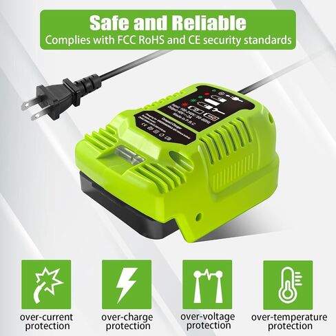 TPDL Mini Charger for Greenworks 40V Battery, 1/2 Size of Original, Compatible with G-MAX 40V Battery 29462, 29472 and for Greenworks Other 40V Battery in Kuwait