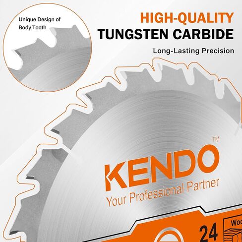 KENDO 10 Inch Circular Saw Blade Set, 2-Pack 40T 60T, 5/8 Arbor | Two 10 inch ATB blades for table and miter saws: 40T for ripping, 60T for plywood, MDF and laminate finish cuts in Saudi Arabia