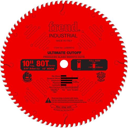 Freud LU85R010: 10" Carbide Tipped Saw Blade for Crosscutting in Kuwait