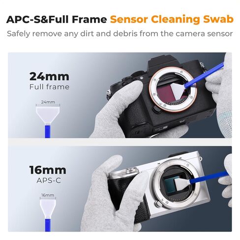 K&F Concept Professional Camera Cleaning Kit - Sensor Cleaner, APS-C & Full-Frame Swabs, Air Blower, Lens Brush, Gloves, Lens Cloths, Carry Case, Lens Cleaning Kit for FF DSLR & Mirrorless Cameras in Kuwait