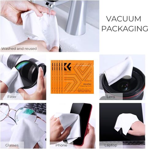 K&F Concept Professional Camera Cleaning Kit - Sensor Cleaner, APS-C & Full-Frame Swabs, Air Blower, Lens Brush, Gloves, Lens Cloths, Carry Case, Lens Cleaning Kit for FF DSLR & Mirrorless Cameras in Kuwait