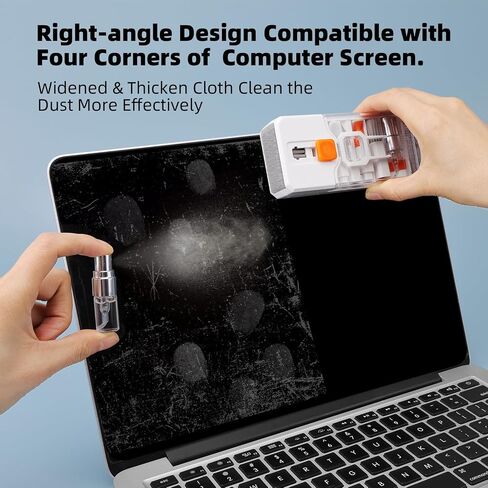 Ordilend Screen Cleaner Refill Kit for Keyboard Cleaning Kit Laptop Cleaner | Streak-Free Spray, for Computer, Phone, Pad, Includes Microfiber Cloth, 60ML in Kuwait